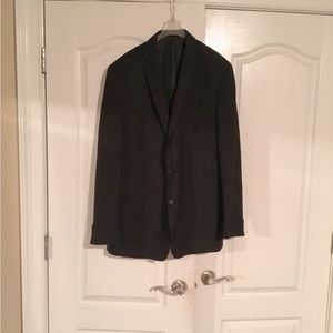 Mens black two button striped jacket